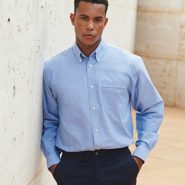 HENBURY Long Sleeve Classic Oxford Shirt. Thumbnail